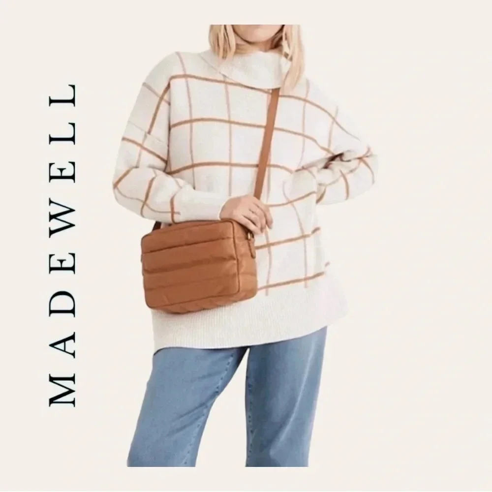 1276. MADEWELL LONG‎ SLEEVE SWEATER STRIPES TURTLE NECK SIZE SMALL